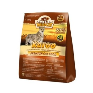 Wildcat Natural Food Karoo Królik i Drób 500g, Stworzona Na Podstawie Naturalnej Diety Kociego Drapieżnika! Wsparcie Flory Jelitowej! Dodatek Superfoods: Trawy Jęczmiennej i Topinamburu! Nowość! 