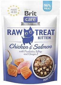 Brit Care Raw Treat Kitten 40g, Liofilizowane Przysmaki Z Kurczakiem, Łososiem, Probiotykami i Kwasami Omega! Nowość! 