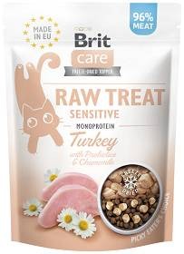 Brit Care Raw Treat Sensitive 40g, Monoproteinowe Liofilizowane Przysmaki Z Indykiem, Probiotykami i Rumiankiem Dla Kotów z Wrażliwym Układem Pokarmowym! Nowość!