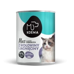 Koema Mus Wołowina z Jagnięciną 400g z Dodatkiem Oleju Z Łososia, Polski Producent! Nowość!  