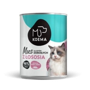Koema Mus Łosoś 400g z Dodatkiem Oleju Z Łososia, Monobiałkowa, 98% Mięsa z Łososia! Polski Producent! Nowość!     