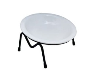 YARRO Miska Ceramiczna Przyjazna Wąsom Na Stojaku Metalowym 15x4 cm Wysokość ok. 8-9 cm, Nowość!  