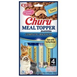 Inaba Churu Meal Topper 4x14g Tuńczyk i Przegrzebki! Zachęca do Jedzenia! Pełnowartościowy Dodatek Do Jedzenia W Postaci Pasty! Może Również Zastąpić Cały Posiłek! Nowość!   