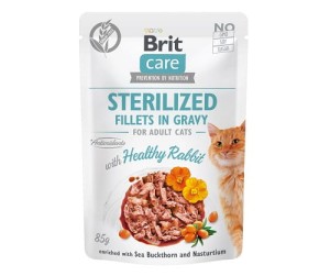 Brit Care Cat Sterilised Królik w Sosie, Saszetka 85 g