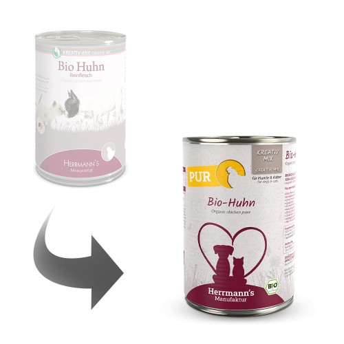 Herrmann's CZYSTE MIĘSO Bio Kurczak 400g, 100% Ekologicznego Kurczaka w Sosie Własnym, Bez Dodatków! Nowość! 