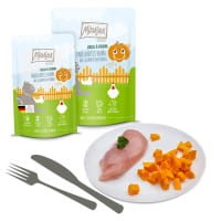 MjAMjAM Chicks & Friends Bajeczny Kurczak z Dynią Gotowaną Na Parze Saszetka 125g ! Nowy Smak W Linii Chicks & Friends!  