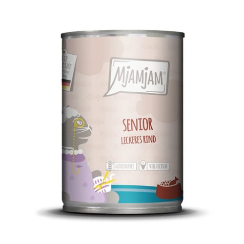 MjAMjAM SENIOR Czysta Wołowina z Dodatkiem Małży Zielonowargiej 400g! Monoproteina! Nowość!   