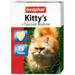 Beaphar Kitty's Taurine Biotine 75 sztuk, Wspiera Zdrowe Serce, Pracę Mózgu i Wzrok! Nowosć!