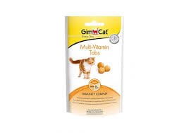 GimCat Multi - Vitamin Tabs 40g, Przysmaki Wspierające Odporność! Witaminy, Tauryna i Beta Glukany W Składzie! Nowość!