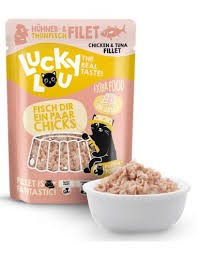 Lucky Lou Extrafood Tuńczyk Z Kurczakiem W Galaretce 70g, Zamiennik Wcześniejszych Puszeczek! Saszetka Z Okienkiem! Nowość!    