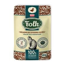 FOLK Wielkopolska Wyborna Kaczka Saszetka 85g! Jeden Gatunek Mięsa Składzie! Delikatny, Miękki, Aksamitny Pasztet! Polski Producent! Nowość!   