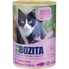 Bozita Feline Pate z Krewetkami Puszka 400g, Drobno Mielone Miękkie Mięso, Nowość!