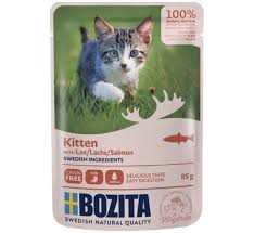 Bozita Kitten Łosoś w Sosie 85g, Duża Ilość Sosu! Naturalne Prebiotyki W Składzie! Nowość! 