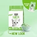 Kit Cat Soya Clump Green Tea 3,8 l/2,5 kg, Żwirek Sojowy Zbrylający Pellet z Możliwością Wyrzucania Do Toalety! Delikatny Dla Kocich Łapek i Kolorowy! Zapach Zielonej Herbaty! Kształt Zapobiega Wynoszeniu Żwirku z Kuwety! Nowa Szata Graficzna!