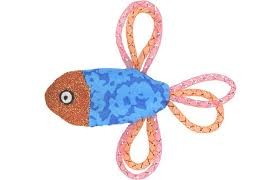 Flamingo Cat Asli Fish 12,5 cm Niebieska! Lekka Zabawka Dla Kota Rybka Z Grzechotką i Siateczką!  Nowość!