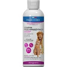 Francodex Szampon Dla Kotów I Psów Przeciw Pasożytom Skórnym Z Dimetyktonem 200 ml! BEZ Insektycydów! Unieruchamia Pchły, Wszy, Jaja I Larwy! Nowość!