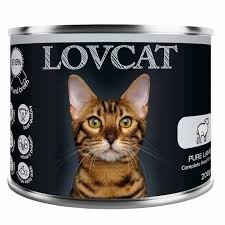 Lovcat PURE Czysta Jagnięcina 200 g, Monobiałkowa! Bardzo Duża Dawka Tauryny! Dodatek DL-Metioniny Zakwaszającej Mocz!  Nowość!