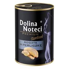 Dolina Noteci Premium Sterilised Bogata W Perliczkę Dla Kotów Sterylizowanych 400 g! Dodatek L-Karnityny i DL-Metioniny Zakwaszającej Mocz! NOWY Smak!  