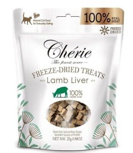 Pettric Cherie Liofilizowane Kawałki Wątroby Jagnięcej 25g! Czyste Mięso! Monoproteina! Delikatne i Kruche! Nowość!  