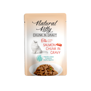 Pettric Natural Kitty Kurczak I Łosoś 85g! Kawałeczki W Sosie! Dodatek Prebiotyków Dla Zdrowych Jelit! Nowość!  