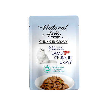 Pettric Natural Kitty Kurczak, Tuńczyk I Jagnięcina 85g! Kawałeczki W Sosie! Dodatek Prebiotyków Dla Zdrowych Jelit! Nowość!   