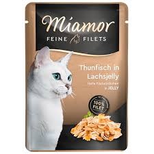 Miamor Feine Filets Filety Z Tuńczyka W Łososiowej Galaretce Saszetka 100 g, Filety W Smakowej Miękkiej Galaretce! Nowość!  