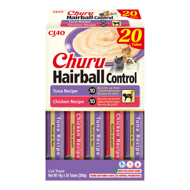 Inaba Churu Creamy Treat  HAIRBALL Kurczak I Tuńczyk 20x14g, Kremowy Przysmak Odkłaczający! 10 x Tuńczyk i 10 x Kurczak! 2 Smaki W 1 Opakowaniu! Nowość!  