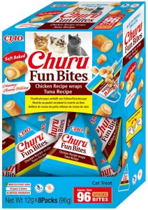 Inaba Churu FUN Bites Kurczak I Tuńczyk 96g! Miękkie Kawałki Pieczonego Kurczaka Z Kremowym Nadzieniem Z Tuńczyka! 8 Oddzielnych Paczuszek Przysmaków W Opakowaniu! Wilgotne I Niskokaloryczne! Nowość!