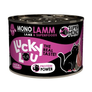 Lucky Lou SuperMono Czysta Jagnięcina z Topinamburem, Malinami i Nasionami Chia 200g, Nowa Receptura!