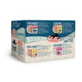 Lucky Lou Extrafood Jelly Mix Box W Miękkiej Galaretce 12 x 70g, Zamiennik Wcześniejszych Puszeczek! Saszetka Z Okienkiem! 12 Saszetek W 4 Różnych Smakach! Delikatne Fileciki W Bulionie! Nowość!  