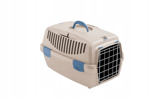 Stefanplast Transporter z Metalowymi Drzwiami  Gulliver 1, 48x32x31 cm, do 6kg, Beżowy! Nowy Kolor!