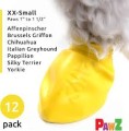 Protex Pawz Boots  Gumowe Ochronne Buty Na Łapki Dla Kota I Psa, Doskonałe Do Zabezpieczania Ran! Rozmiar XXS, Długość Łapki Do 3,1 cm, Kolor Żółty, 1 Sztuka! Nowość! 