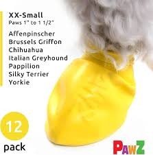 Protex Pawz Boots  Gumowe Ochronne Buty Na Łapki Dla Kota I Psa, Doskonałe Do Zabezpieczania Ran! Rozmiar XXS, Długość Łapki Do 3,1 cm, Kolor Żółty, 1 Sztuka! Nowość! 