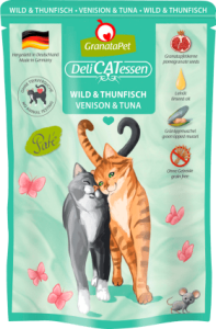 GranataPet DeliCatessen Dziczyzna i Tuńczyk Saszetka 85 g, Dodatek Pestek Granatu i Małża Zielonego! 