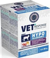 Vet Response Hypoallergenic Dla Kota Wieprzowina Zestaw 4 x 85g, Monobiałkowa, Wysoka Strawność, Zamknięty Skład! Polski Producent! Nowość!   