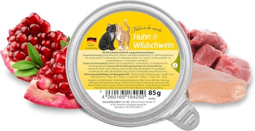 GranataPet Filet a la Carte Kurczak Z Dziczyzną 85g, Delikatne Fileciki W Bulionie! Karma Pełnowartościowa, Duża Zawartość Tauryny, Dodatek Oleju Z Łososia, Pestek Granatu I Minerałów! Nowość!    