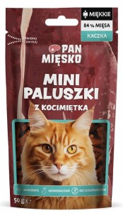 Pan Mięsko Mini Paluszki Kaczka Z Kocimiętką 50g, Miękkie I Monobiałkowe! Nowość! 