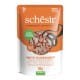 Schesir Complete Nutrition Filety Z Tuńczyk z Kurczakiem i Krewetkami w Galarecie Saszetka 85g, Nowa Wersja Z Dodatkiem Witamin I Minerałów! Pełnowartościowa Karma Filetowa!