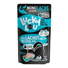 Lucky Lou SuperMono Czysty Łosoś z Topinamburem, Czarnym Bzem I Drożdżami Saszetka 120g, Nowość! Niemiecki Producent!     