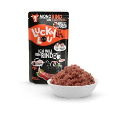 Lucky Lou SuperMono Czysta Wołowina z Topinamburem, Żurawiną I Kocimiętką Saszetka 125g, Nowość! Niemiecki Producent!      