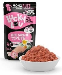 Lucky Lou SuperMono Czysty Indyk z Topinamburem, Rokitnikiem I Nagietkiem Saszetka 125g, Nowość! Niemiecki Producent!       