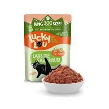 Lucky Lou Adult Wołowina i Dzik Z Dynią I Olejem Z Wiesiołka Saszetka 300g! Nowa Gramatura! Wysoka Zawartość Tauryny!