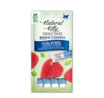 Natural Kitty Creamy Treat Weight Control Sterilised, Niskokaloryczny Kremowy Przysmak Czysty Tuńczyk 4x12g, Kontrola Wagi! Dodatek Tauryny, L-Karnityny i Witaminy E! Nowość!  