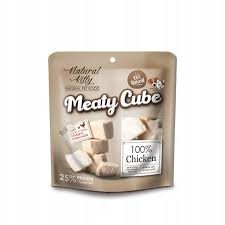 Pettric Natural Kitty Meaty Cube 100% Czystego Kurczaka Gotowanego Na Parze w Kostkach 60g! Miękkie i Delikatne Kostki! Nowe Opakowanie! 
