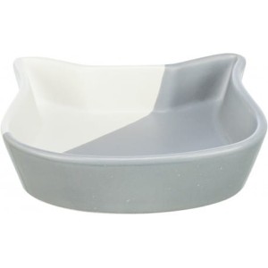 Trixie Miska Ceramiczna W Kształcie Głowy Kota, Matowe Wykończenie, Biały/Szary, Nowość!