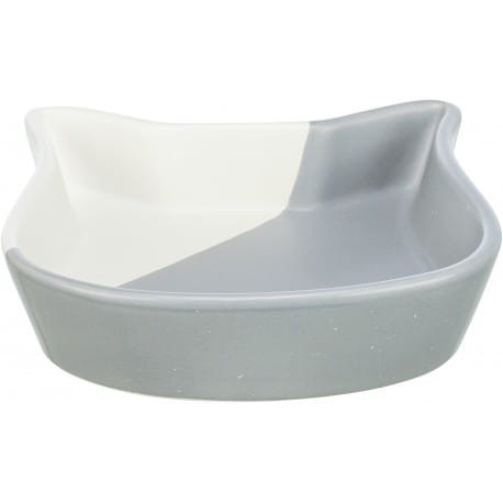 Trixie Miska Ceramiczna W Kształcie Głowy Kota, Matowe Wykończenie, Biały/Szary, Nowość!