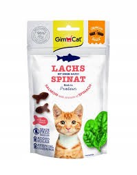 GimCat Crunchy Snacks Łosoś Ze Szpinakiem 50g, Chrupiące Przysmaki Dla Kota! Niskokaloryczne! Nowy Smak! 