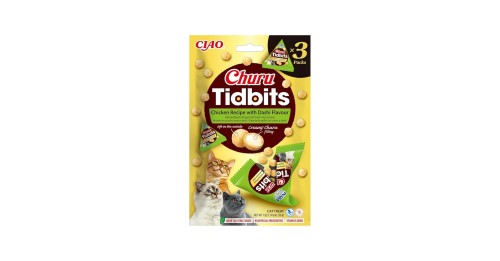 Inaba Churu Tidbits Kurczak z Nutą Bulionu Dashi 3x12g! Miękkie Przysmaki Dla Kota! Niewielkie Kuleczki Z Kremowym Nadzieniem W Środku! Wygodne Opakowania! Nowość!