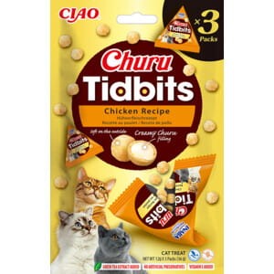 Inaba Churu Tidbits Kurczak 3x12g! Miękkie Przysmaki Dla Kota! Niewielkie Kuleczki Z Kremowym Nadzieniem W Środku! Wygodne Opakowania! Nowość!   