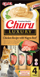 Inaba Churu LUXURY Creamy Treat Tuńczyk I Wołowina Wagyu 4x14g, Kremowy Przysmak!  Nowa Seria Wyjątkowych Smaków! Wyselekcjonowane Składniki Premium!   